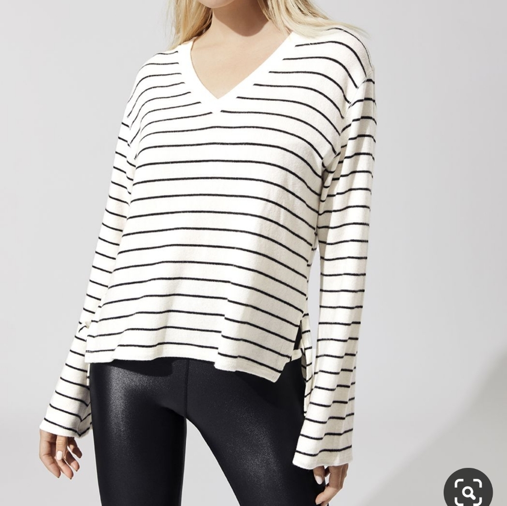 LNA- Brushed Lilia long sleeve tee in Ivory